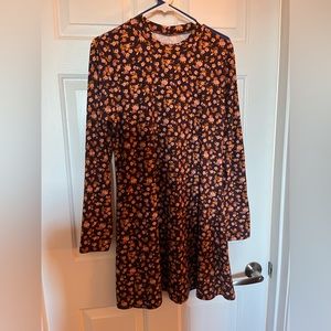 Floral purple turtle neck dress